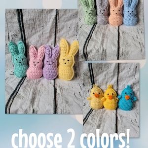 Choose 2 colors peep and chick crochet Easter Decor